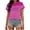 Hot Pink, variant on Wenini Women's Striped T-Shirt Casual Summer Basic Short Sleeve Round Neck Lightweight Soft Crop Top, Green XL