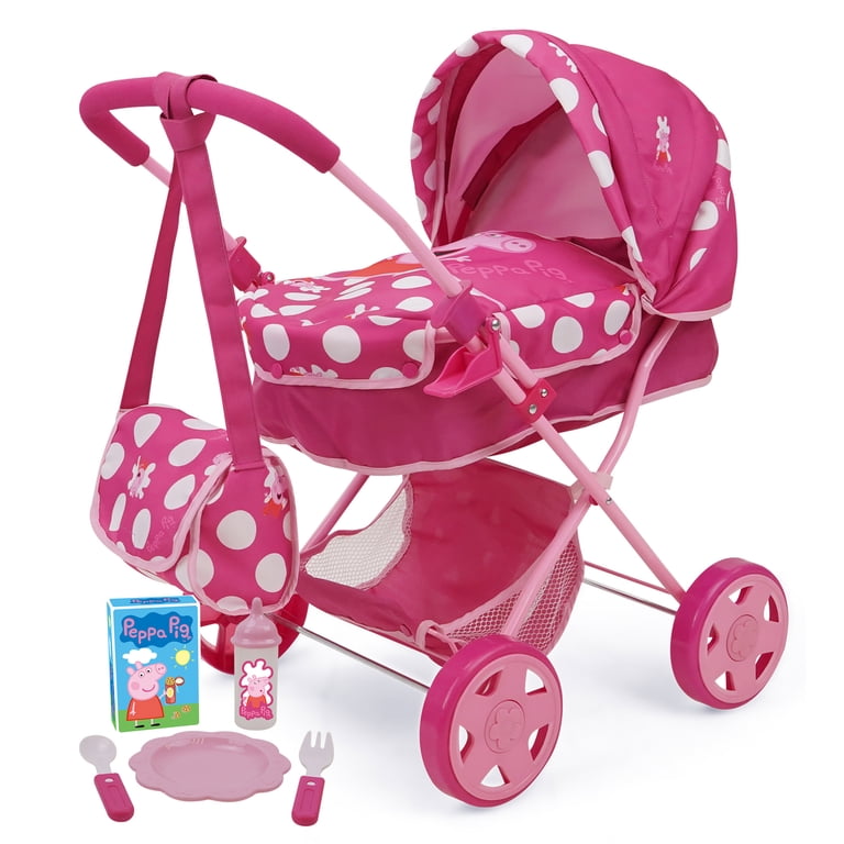 Peppa Pig Baby Classic Doll Pram Set 7-Piece Pink & White photo 1