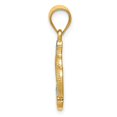 thumbnail image 2 of 14k Yellow Gold and Rhodium Crown Pendant Charm, 2 of 4