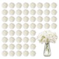 thumbnail image 1 of VEVOR 65 Pcs Artificial Silk Hydrangea Flowers 9.8 In Bouquet Arrangement White, 1 of 9