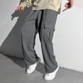 thumbnail image 4 of Sweatpants For Boys 5-15 Years Wide Leg Sweatpants Soft Active and Basic Open-Bottom Baggy Pants with Pockets Big Kids Grey Sweatpants Size 10-11 Years, 4 of 7