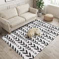 thumbnail image 2 of Area Rugs 4'x6'. Black Leaves Carpet Runner Indoor Outdoor Rugs Home Decor Aesthetic, Modern Abstract Botanical Leaf Motifs Non Slip Mats Washable Accent Rug for Living Room Bedroom, 2 of 7