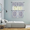 thumbnail image 6 of Bohemian Kitchen Curtains Valances and Tiers Set of 3 Vintage Distressed Light Blue Ethnic Geometric Floral Tier Curtains and Valance with Rod Pocket for Small Windows, 27.5"x36", 6 of 9