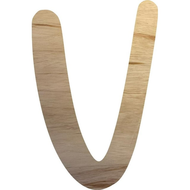 Wooden Letter V Craft Project, 4'' Tall Small Unfinished Wood Alphabet Letter, DIY