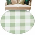 thumbnail image 2 of Sage Green Buffalo Check 8ft Round Rug, Farmhouse Plaid Modern Geometric Non-Skid Rubber Backing Large Area Rugs - Living Room Bedroom Home Office, Indoor Floor Mat Carpets Washable Rug, 2 of 9