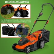 Deco Home Cordless Lawn Mower, 16-Inch Deck, 40V Rechargeable Battery, 45L Grass Bag, Side Chute Included, 7 Adjustable Cut Heights 1