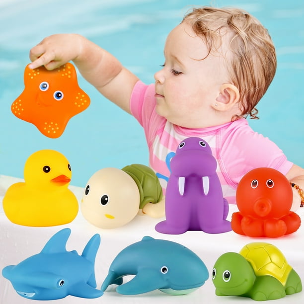 Bath Toys for Toddlers 13, 8 PCS Mold Free Baby Bath Toys for Infants