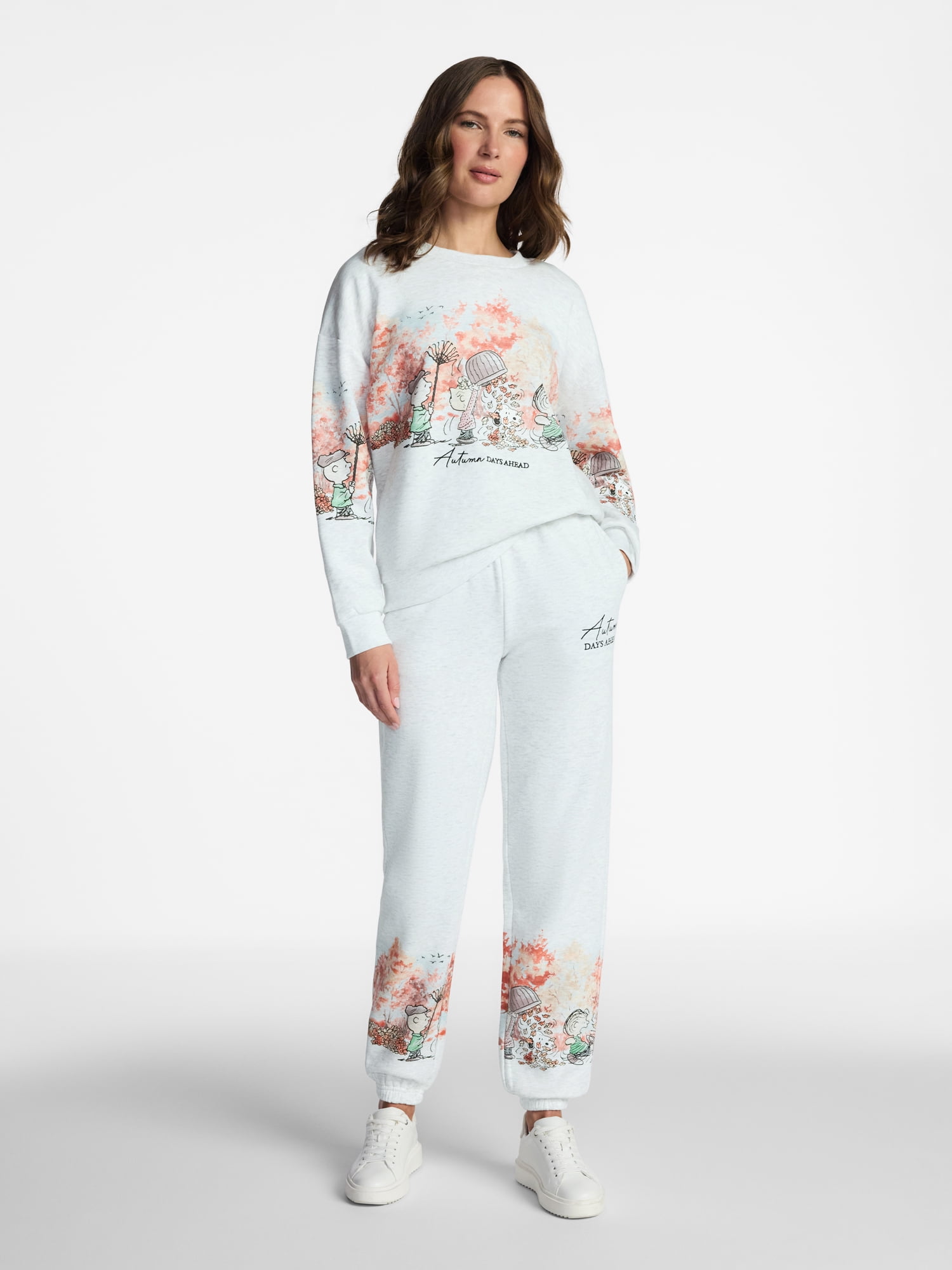 Peanuts Women's Screenprint Drawstring Fleece Joggers, Sizes XXS-4X