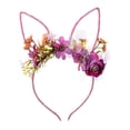 thumbnail image 2 of Diadema con orejas de conejo de Pascua para mujer y niña, accesorio para disfraz Rosado y morado, 2 of 9