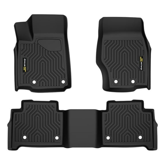 Black TPE All-Weather Custom 2 Rows Liners Set Floor Mats Fit for 2022-2024 Jeep Grand Cherokee