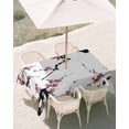 thumbnail image 3 of 60x84 Inch Outdoor Tablecloth with Umbrella Hole Zipper Rectangle Pink Plum Blossom Rectangular Tablecloths Outside Waterproof Farmhouse Botanical Spring Floral Patio Table Cover for Picnic Party, 3 of 8