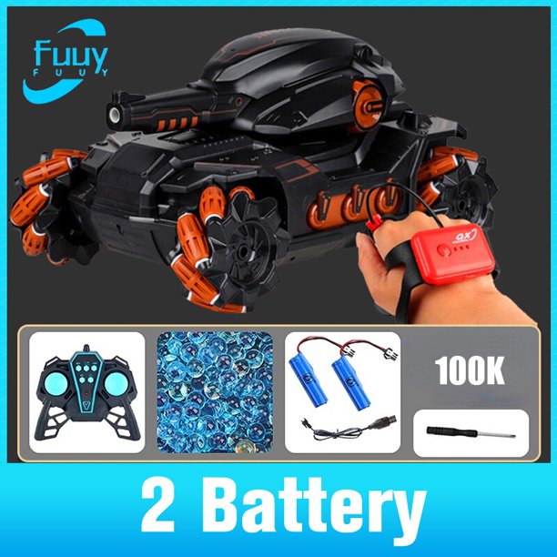 Coche de juguete a Control remoto para niños, tanque de bomba de agua de 4x4, coche a Control remoto de tiro, tanque de Control de gestos competitivo Fivean unisex