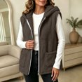 thumbnail image 6 of Winter Jacket Women Baeitkot Sleeveless Hooded Fleece Vest with Pockets for Winter Layering Daily Wear Brown M, 6 of 6