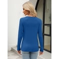 thumbnail image 4 of FUNING  Women's Color Block Tops Casual Long Sleeve Tunic Round Neck Pullover Shirts, 4 of 6