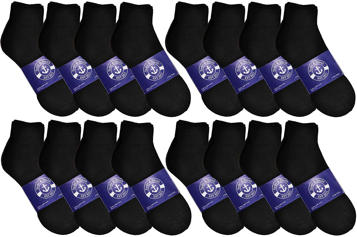 48 Pairs of Mens & Womens Quarter Ankle Socks, Cotton, Cheap Value Ankle Sock, Donation Homeless, Lightweight Bulk