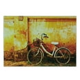 thumbnail image 3 of Bicycle Cutting Board, Vintage Bike in Front of a Rusty Dirty Cracked Broken Brick Wall Lifestyle Photo, Decorative Tempered Glass Cutting and Serving Board, Small Size, Sepia, by Ambesonne, 3 of 5