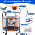 thumbnail image 2 of Cochan Trampoline for Kids 5.5FT 600LBS Toddler Trampoline with Enclosure Net and Handlebar, Mini Small Kids Trampoline for Age 1-6, Birthday Gift for Kids, 2 of 7
