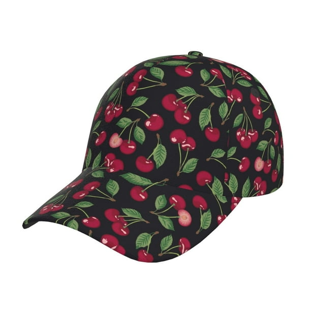 Balery Ripe Red Cherry Gorra de béisbol de tamaño ajustable para correr, entrenar y actividades al aire libre. Gorra de papá para todas las estaciones.