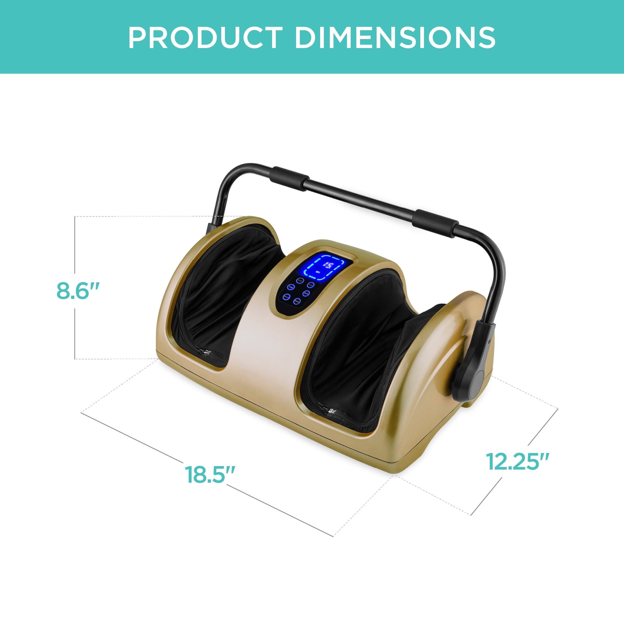 Best Choice Products Foot Massager Machine, Therapeutic Reflexology Massager w/ High-Intensity Rollers - Gold