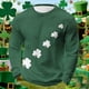 thumbnail image 2 of Camisa de Día de San Patricio Hombres de Manga Larga de Manga Larga Cuello Redondo Tops Casuales Poliéster Súper Suave para Fiesta Festival Vacaciones Viaje Calle Uso Diario, 2 of 6