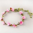 thumbnail image 3 of KUIZAP Green Leaf Small Cherry Flower Round Hair Hoop(rose red), 3 of 6