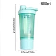 thumbnail image 3 of Handheld Fitness Sports Water Cup - Protein Powder Shaking Cup Mixing Bottle, Portable Leakproof Blender Bottle with Mixer, Mint Green, Ccwuwei, 3 of 7