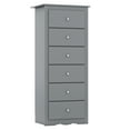thumbnail image 2 of Gymax 6 Drawer Dresser Tall Wooden Chest of Drawers w/ Metal Drawer Guide Rails Grey, 2 of 6