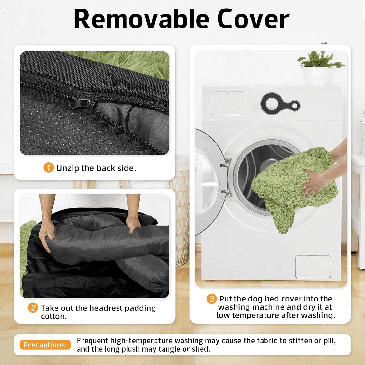 Calming Dog Bed Fluffy Plush Dog Mat for Furniture Protector with Removable Washable Cover for Large Medium Small Dogs and Cats (Large, Grass Green)