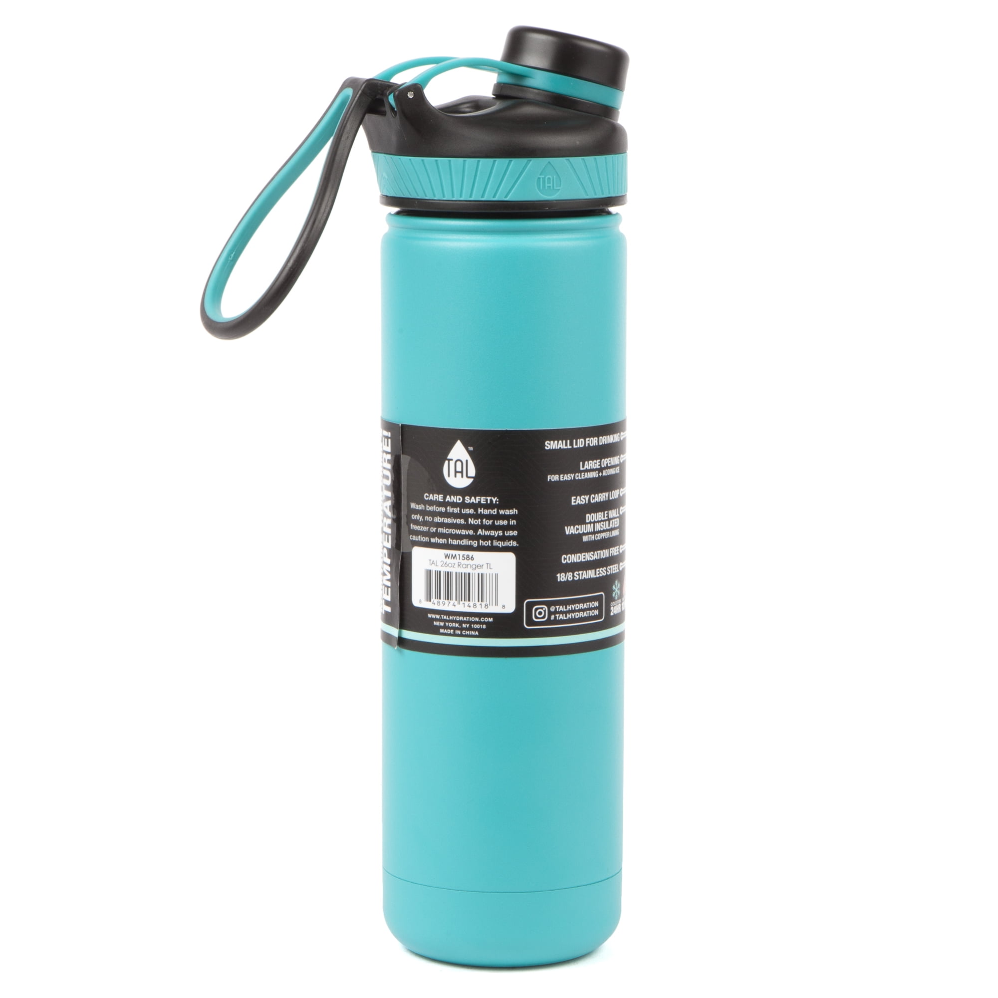 TAL Ranger 26oz Solid Print Stainless Steel Water Bottle, Straw & Flip-Top  Lid 848974212230
