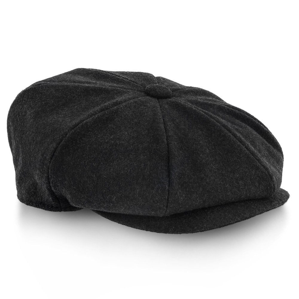 Walrus Hats Cap Grey Wool Blend 8 Panel Newsboy Classic Vintage Style with Quilted Lining, Double Snap Brim & Grosgrain Sweatband – Stylish 1920s Inspired Design