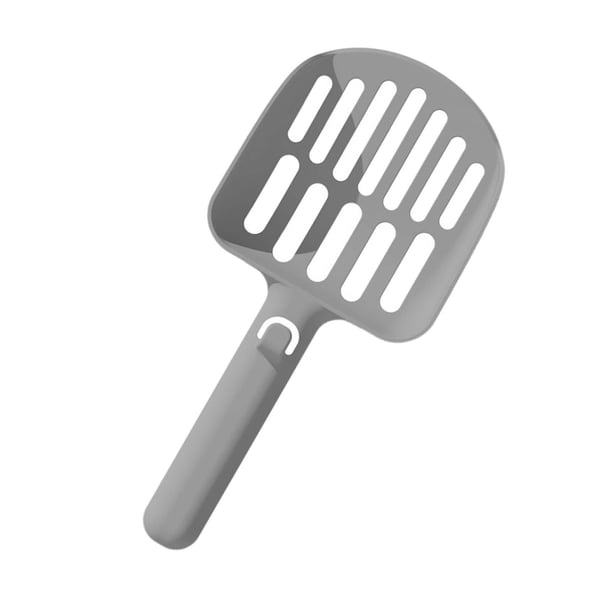 Cuchara para arena de gatos, bandeja para arena de gatos, cuchara para arena de gatos, mango largo, grande Gris
