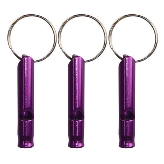 OUSITAID Metal Whistle 3Pcs Training Whistles Compact Size Loud Crisp Sound High Decibel Rustproof Portable Aluminum Alloy Emergency Survival Keychain Whistles Camping Supplies