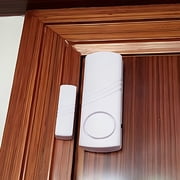 GJX Wireless Door Window Alarm Sensor, 120dB Loud Entry Detector, Peel & Stick Security Chime for Home Office Apartment, White, Battery Operated