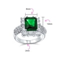 thumbnail image 4 of Bling Jewelry Womens Art Deco 5CT Rectangle Solitaire CZ Green Statement Ring, 4 of 6