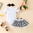 thumbnail image 4 of Outfit Short Sleeve Cartoon Cow Prints Romper Bodysuit Skirts Headbands Kids Clothes Girls White 6 Months-9 Months, 4 of 7