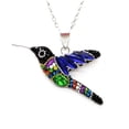 thumbnail image 3 of Juego de aretes y cadena ZVEZDA colibri plata mexicana ley .925 Multicolor, 3 of 5