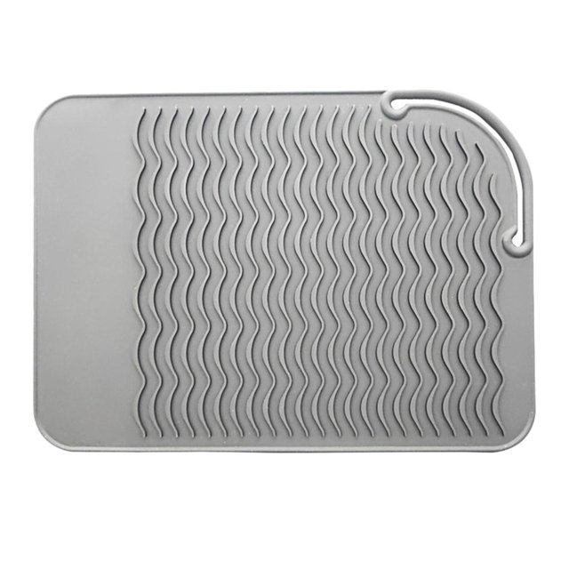 Plancha de Pelo Alfombrilla a Prueba de Calor Planchas de Pelo Antideslizante Almohadilla Anticalor 23x16,5 Cm - Gris Sunnimix Almohadilla a prueba de calor Styling