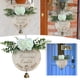 thumbnail image 2 of Letrero de madera de bienvenida con flor de imitación y campana para puerta de casa, colgante para puerta delantera, corona decorativa para puerta de entrada, letreros de bienvenida para puerta de, 2 of 8