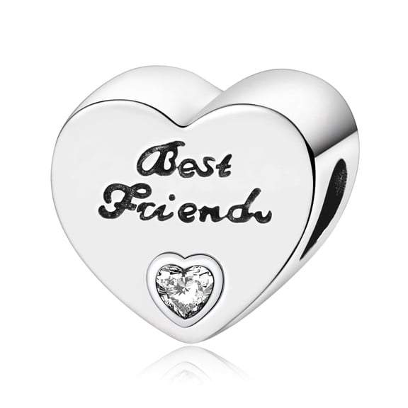 ROSIANNA 925 Sterling Silver Charm for Bracelets Best friend Pendant Charm Women Bracelet Charm