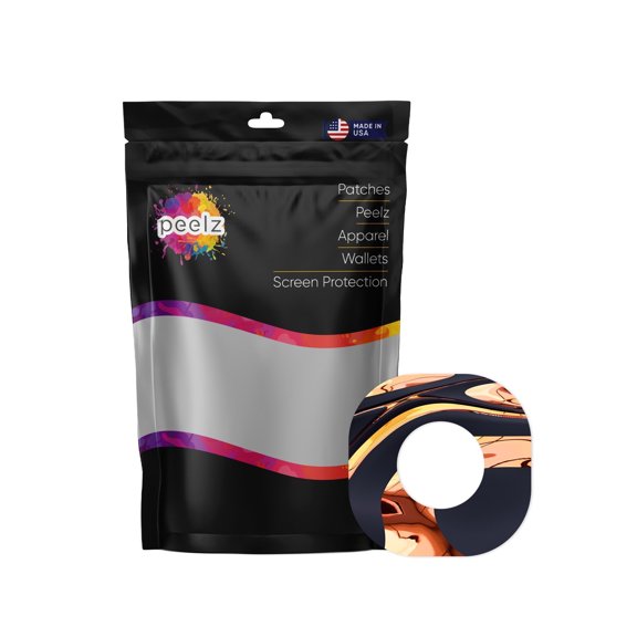 Peelz Lava Flow Patch Tape Designed for The DEXCOM G7 and Stelo,Secure Your Dexcom G7 Sensor or Stelo Sensor 4-Pack (Set of 4 Patches)