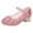 Pink, variant on WOYY Girls Mary Jane Dress Shoes Pumps Glitter Princess Low Heels Party Dance Shoes