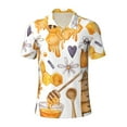 thumbnail image 2 of Daiia Honey Bee Set Pattern Men’s Polo Shirts,Solid Deck Shirt,Classic Fit, Breathable Cotton Polo for Casual and Sport Wear-XX-Large, 2 of 7