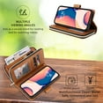 thumbnail image 5 of SaniMore for iPhone 14 Pro (6.1" 2022) 3 in 1 Case, Zipper Purse Cover + Card Slots +  Kickstand + Detachable Lanyard Comprehensive Protective Shockproof Anti-drop Shell For iPhone 14 Pro, Brown, 5 of 8