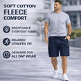 thumbnail image 2 of Yacht & Smith 6 Pack Men’s 5 Pocket Fleece Cargo Shorts, Cotton, Drawstring, Bulk Athletic Lounge Shorts, Navy, Size Large, 2 of 7