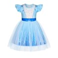 thumbnail image 1 of Vestido de princesa HenzWorld para niñas, azul y blanco, de 5 a 6 años, 1 of 6