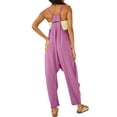 thumbnail image 5 of Nlife Women Solid Color V Neck Sleeveless Jumpsuit With Pockets, 5 of 6
