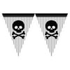 Club Pack of 12 Jointed Black and White Pirate Parrty Flag Banners With Skulls and Crossbones 9'