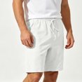 thumbnail image 2 of Men's Cotton Linen Casual Shorts Straight Leg 5-Inch Inseam Summer Beach Shorts with Pockets, 2 of 5