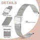 thumbnail image 3 of Correa de reloj de malla de acero inoxidable Uxcell de 15 mm, liberación rápida, correa de reloj metálica ajustable para hombres y mujeres, plateada, 3 of 7