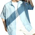 thumbnail image 5 of Men Summer Thin Hollow Sunscreen Short Sleeve Shirt Casual Loose High Street Top, 5 of 11